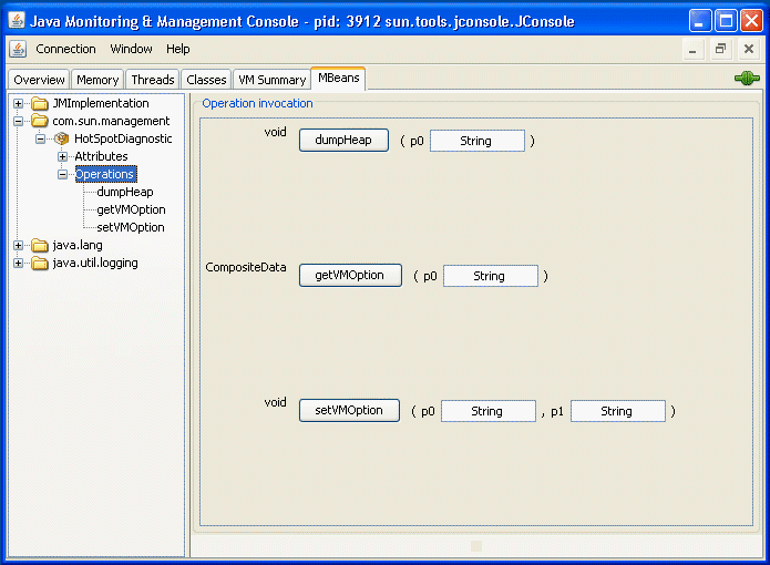 Performing heap dumps using the HotSpot VM Diagnostic MBean. Performing heap dumps using the HotSpot VM Diagnostic MBean.
