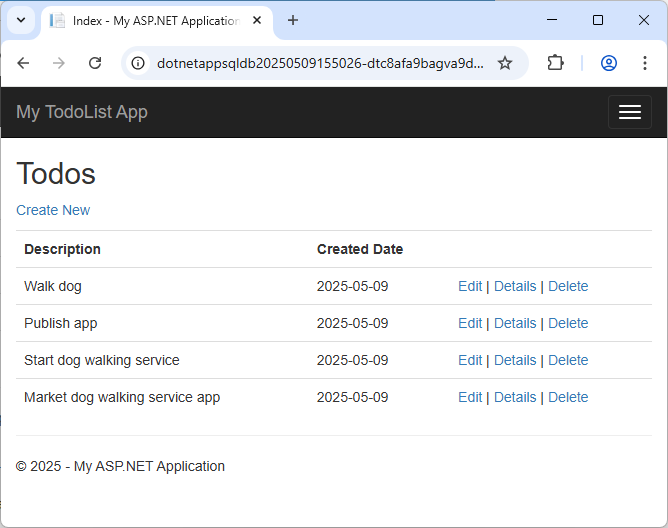 已在 Azure 应用服务中发布 ASP.NET 应用程序