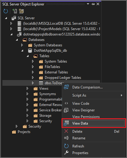 探索 SQL 数据库对象